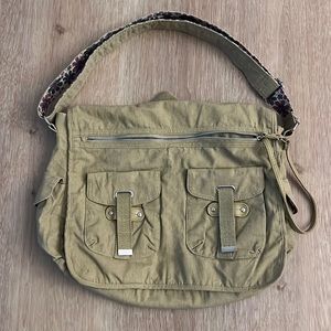 Tan Canvas Shoulder Bag